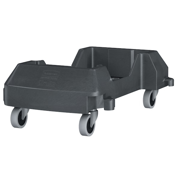 Rubbermaid Commercial Rubbermaid Slim Jim 120 lb. cap. Gray Resin Wheeled Garbage Can Dolly 1980602 - main